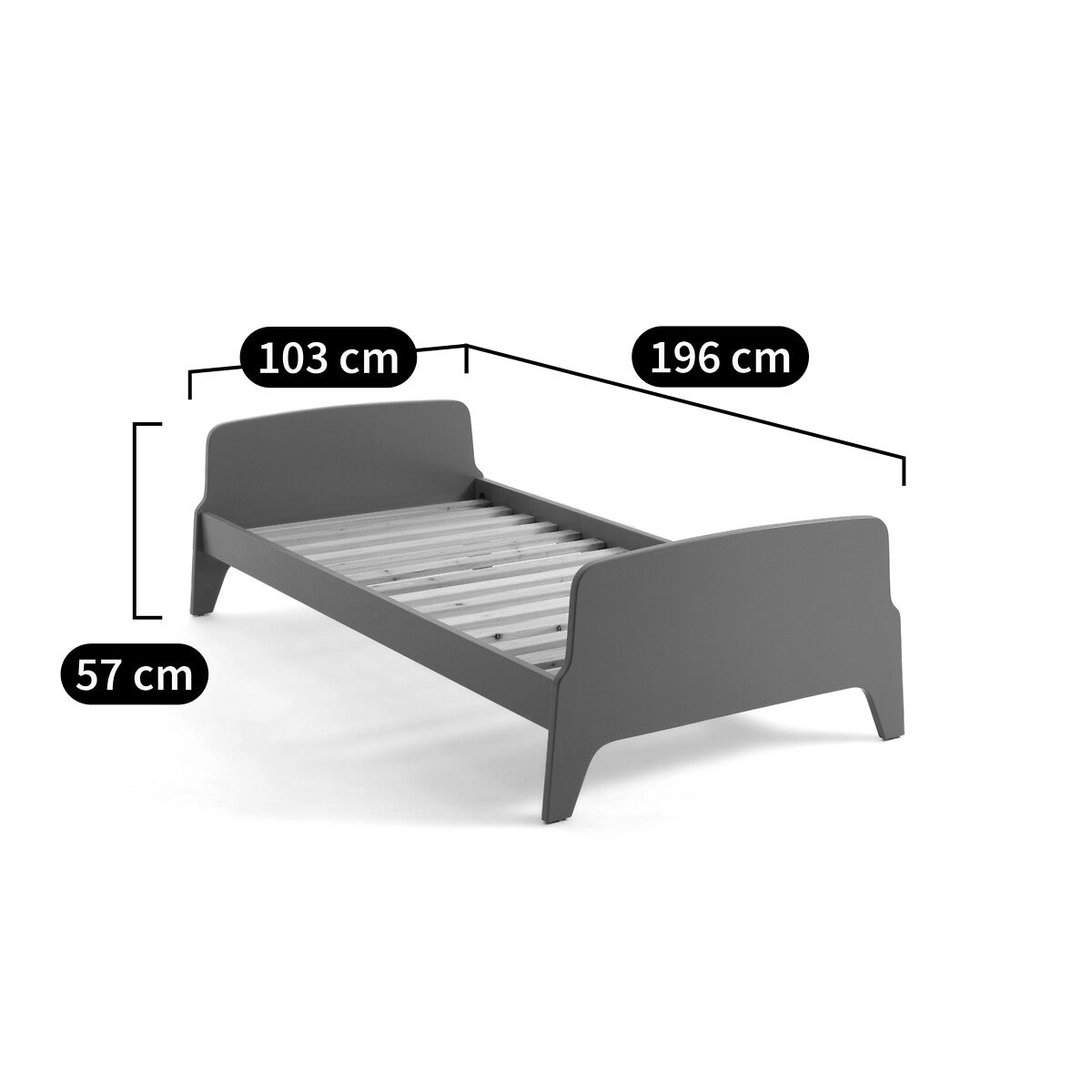 Retro vintage style bed, 1 person, Adil