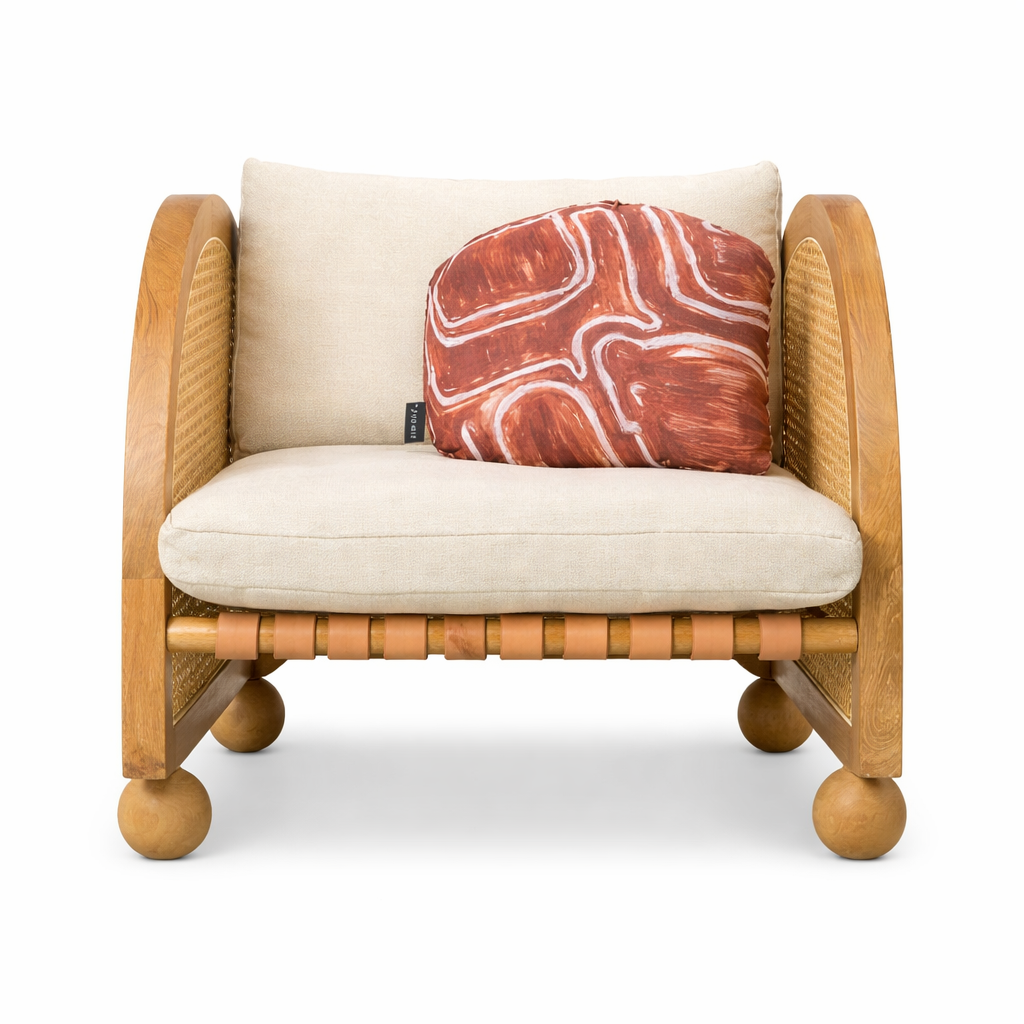 Valencia Rattan 1 Seater Sofa Side View | Mamta Handicraft