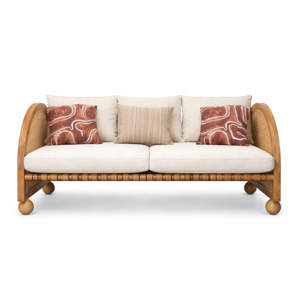 Valencia Rattan 3 Seater Sofa Side View | Mamta Handicraft