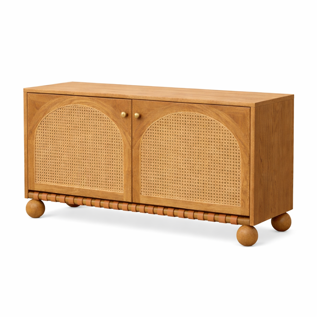 Valencia Rattan Buffet Cabinet Finish Detail | Mamta Handicraft