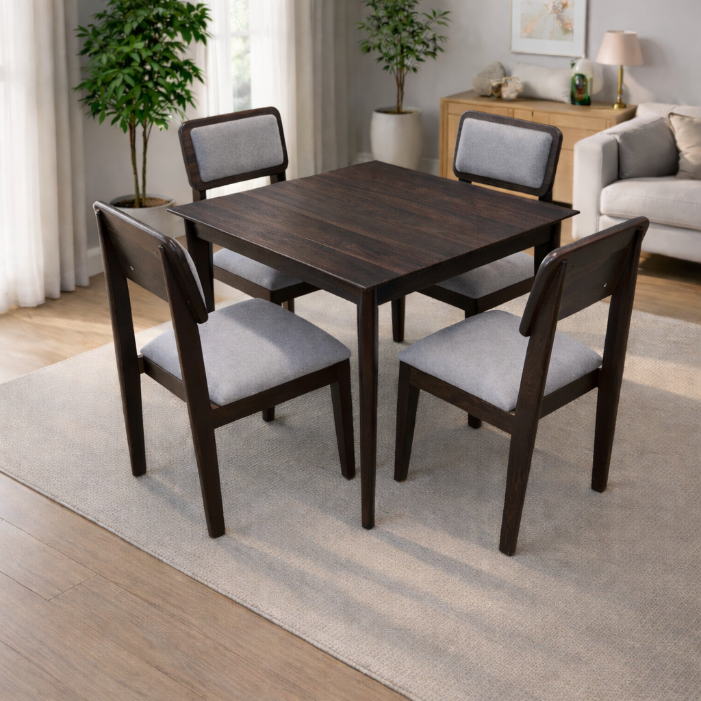 Urban Living Solid Sheesham Wood Four Seater Dining Table Set