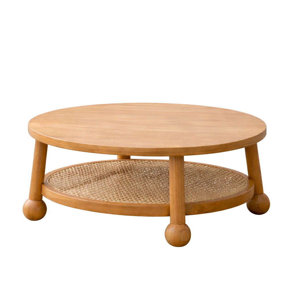 Valencia Rattan Round Wooden Coffee Table