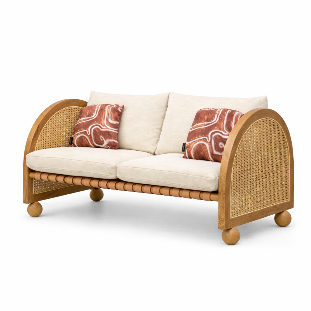 Valencia Rattan 2 Seater Sofa Rattan Detail | Mamta Handicraft