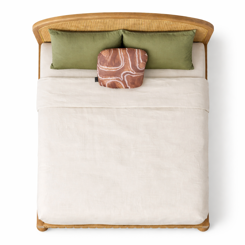 Valencia Rattan Bed Bedroom Lifestyle | Mamta Handicraft