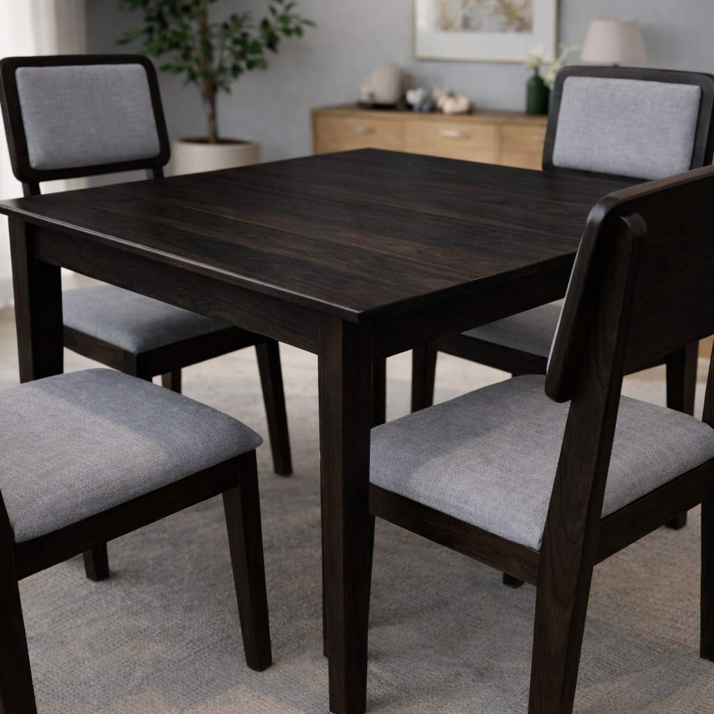 Urban Living Solid Sheesham Wood Four Seater Dining Table Set