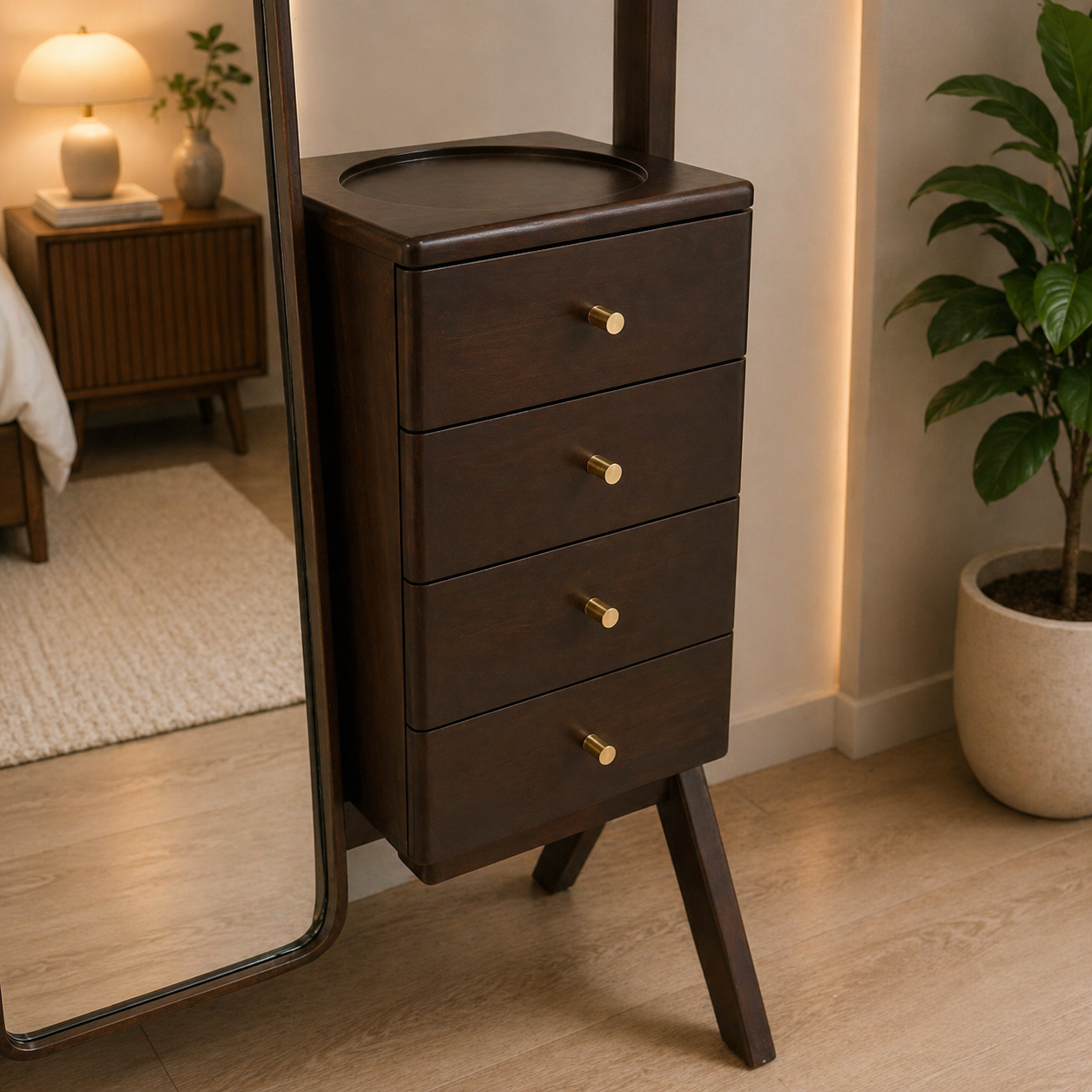 Wooden Dressing Table with Mirror Front View | Mamta Handicraft