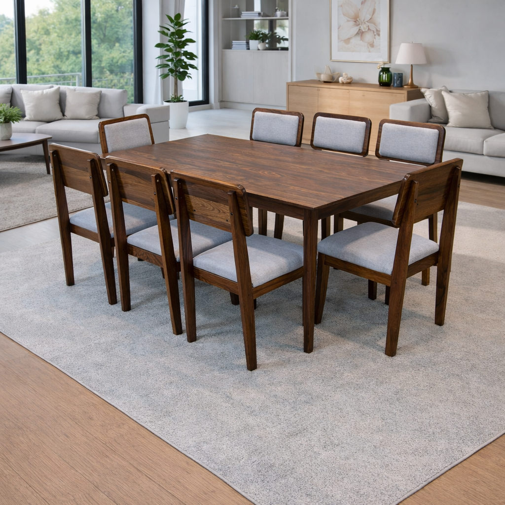 Urban Living Solid Sheesham Wood Eight Seater Dining Table Set