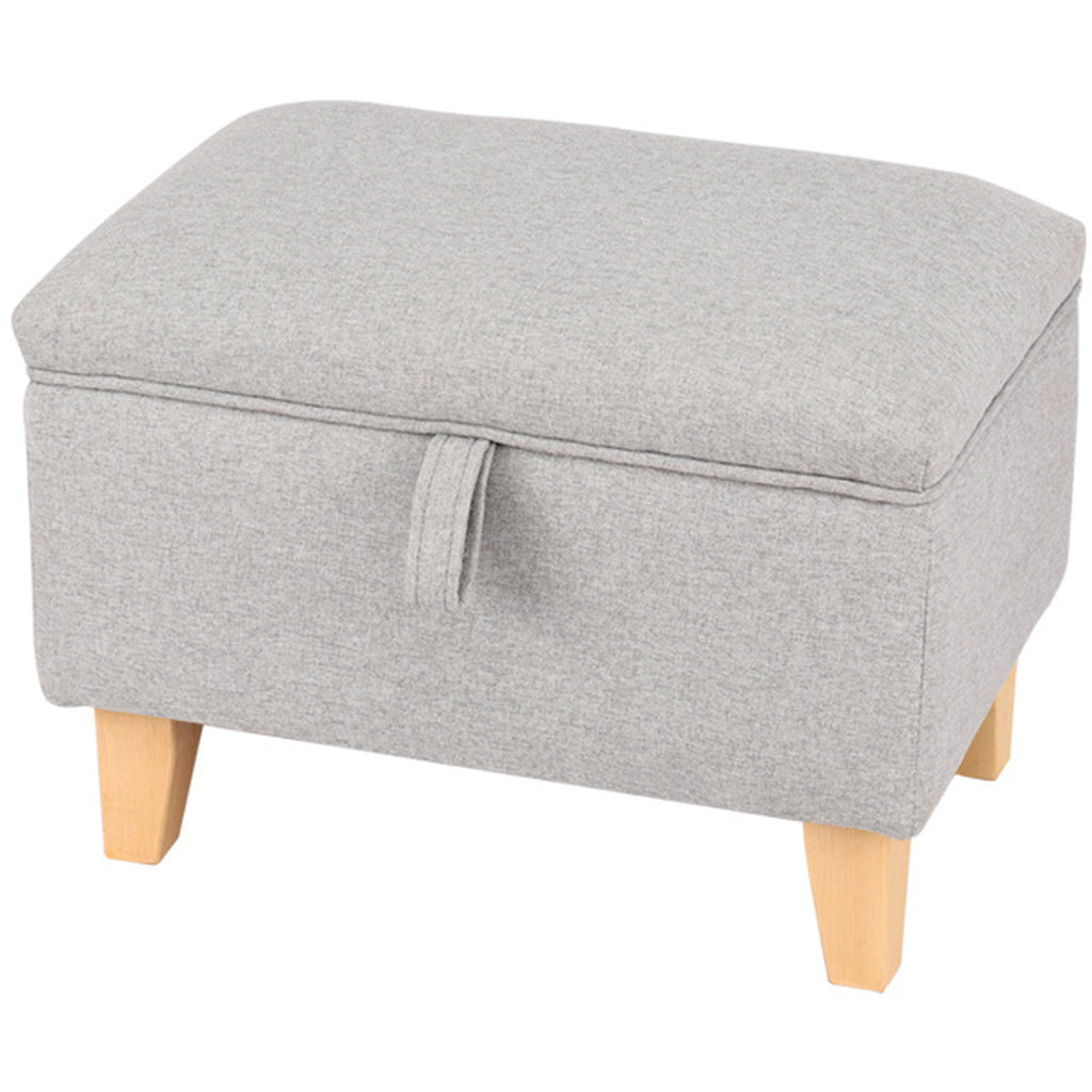 Fabric Upholstered Storage Ottoman Box Entryway Footstools