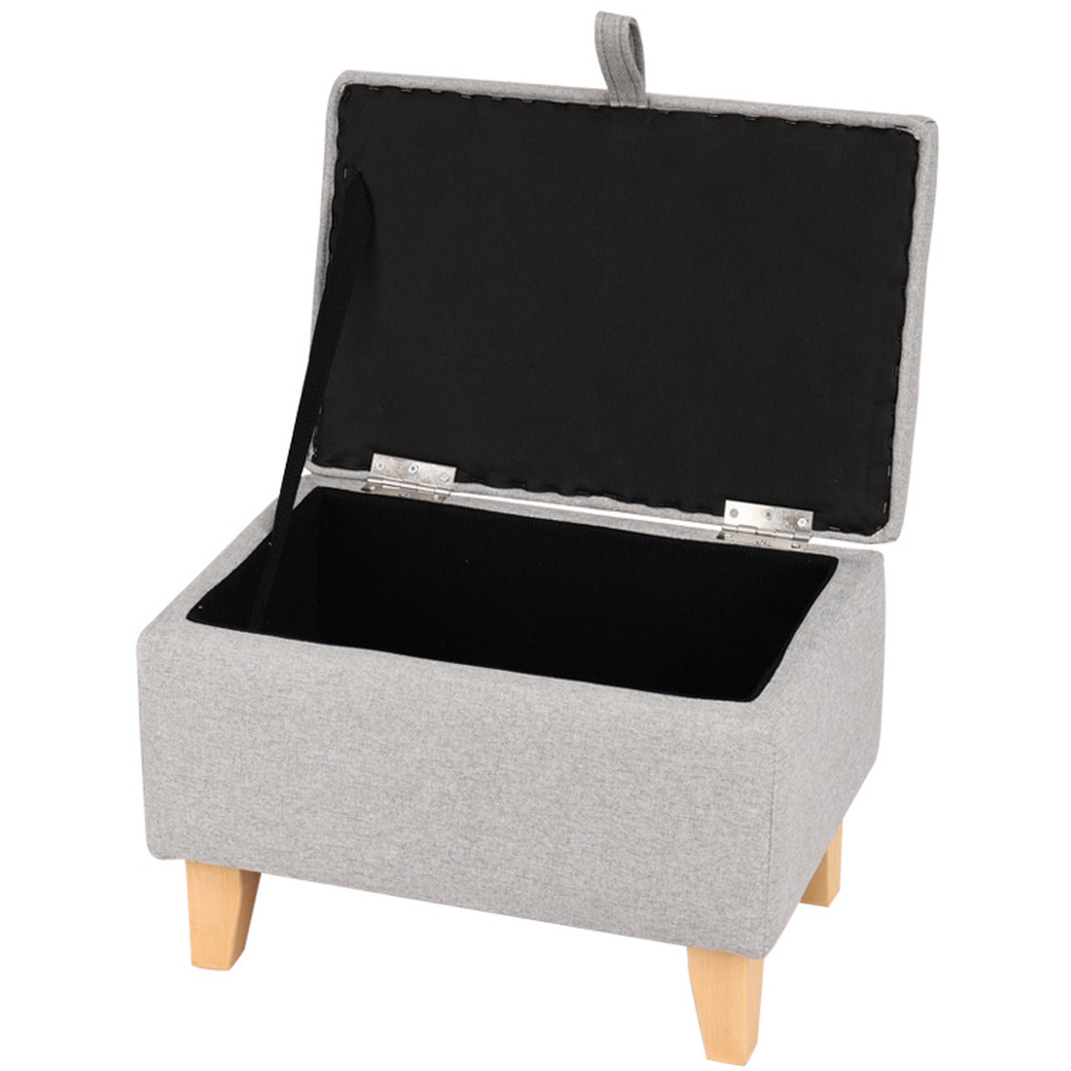 Fabric Upholstered Storage Ottoman Box Entryway Footstools