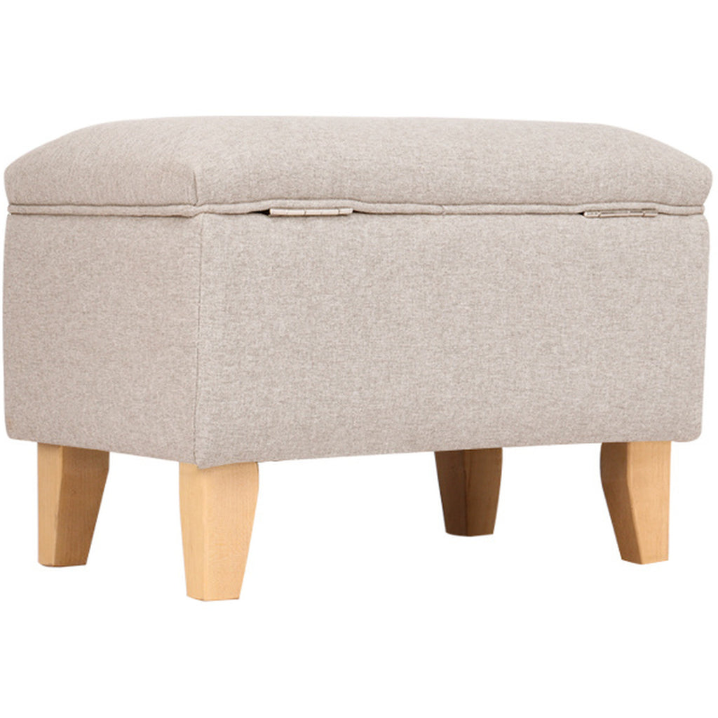 Fabric Upholstered Storage Ottoman Box Entryway Footstools