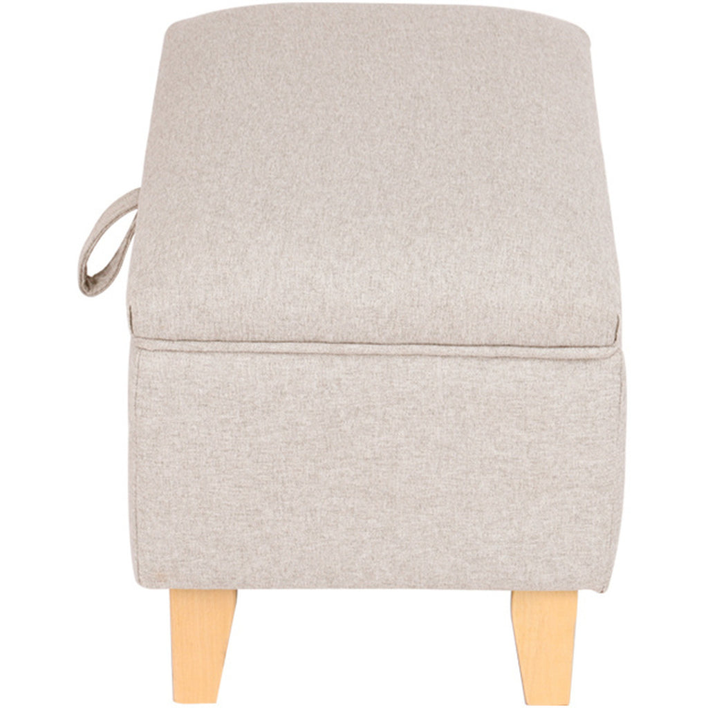 Fabric Upholstered Storage Ottoman Box Entryway Footstools