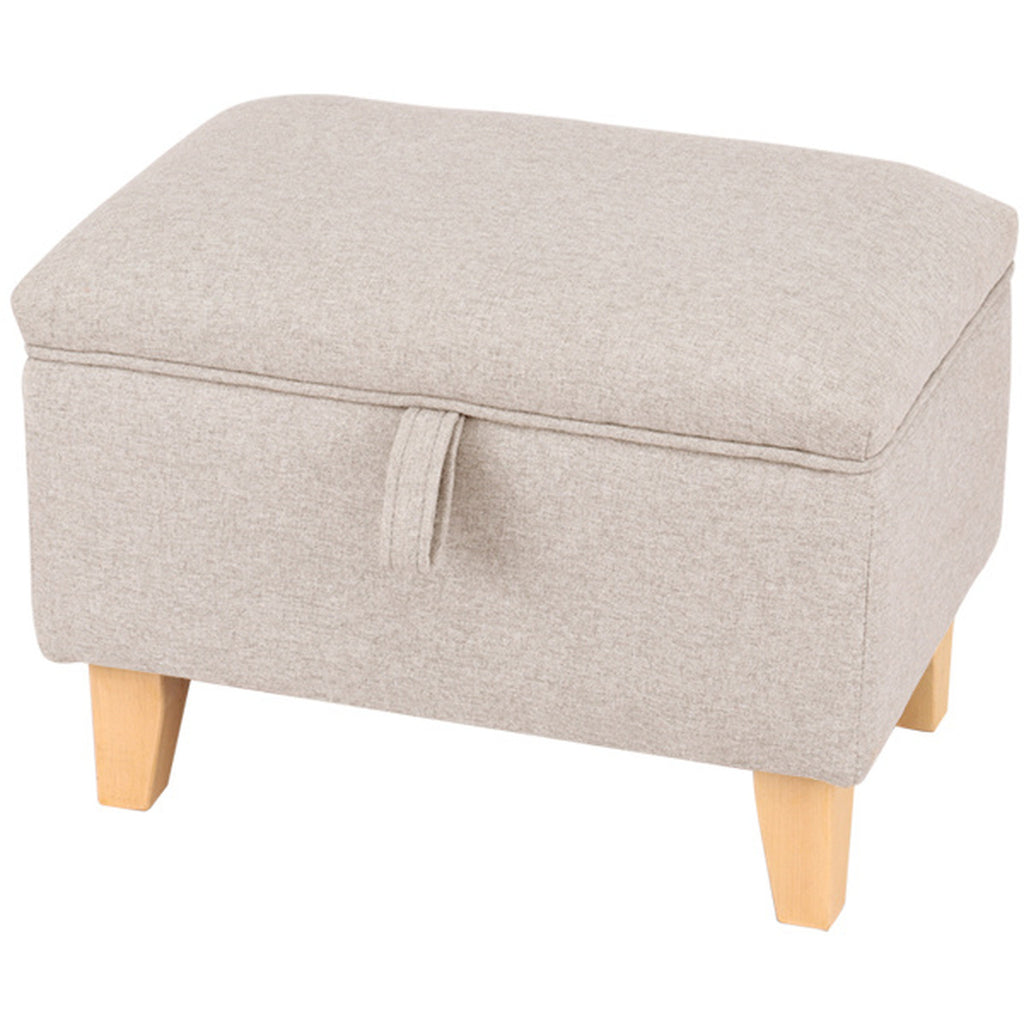 Fabric Upholstered Storage Ottoman Box Entryway Footstools