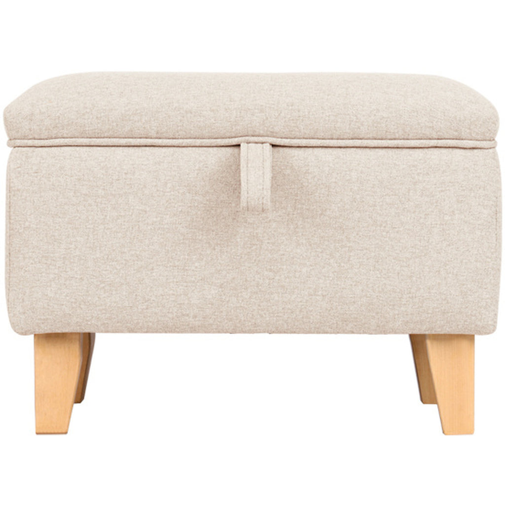 Fabric Upholstered Storage Ottoman Box Entryway Footstools