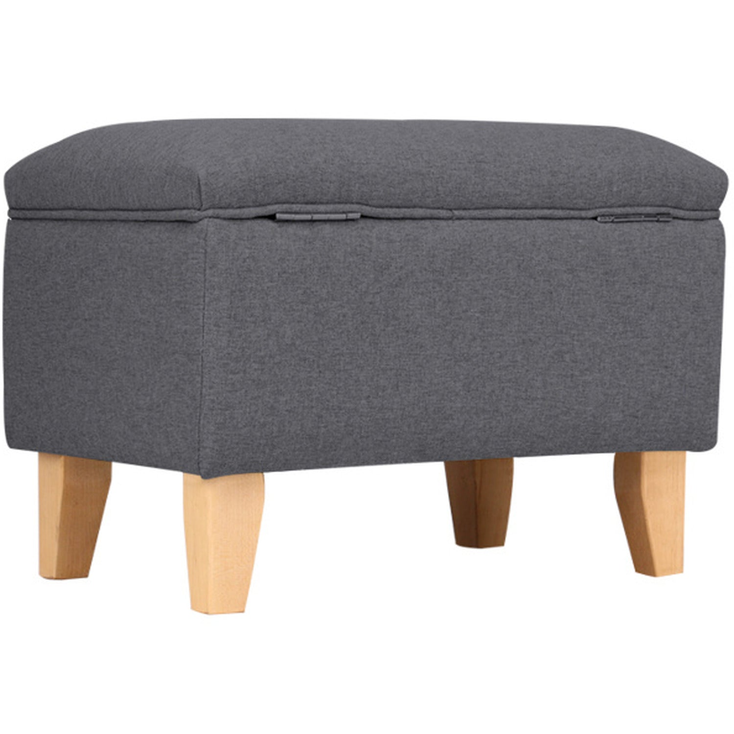 Fabric Upholstered Storage Ottoman Box Entryway Footstools