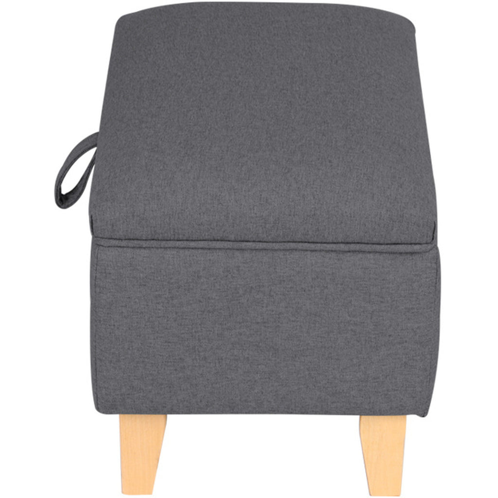 Fabric Upholstered Storage Ottoman Box Entryway Footstools