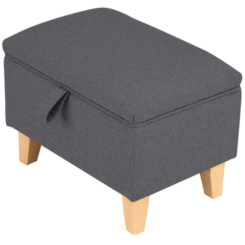 Fabric Upholstered Storage Ottoman Box Entryway Footstools