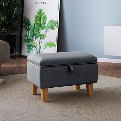 {"alt" => "Fabric Upholstered Storage Ottoman Box Entryway Footstools"}