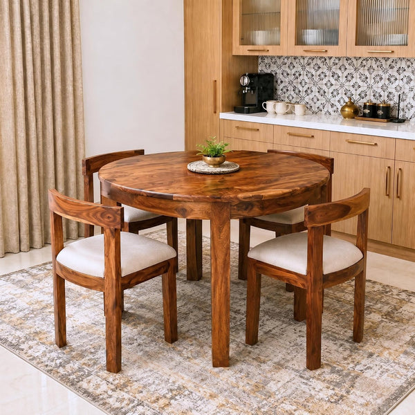 Velmora Solid Sheesham Wood Dining Table Set