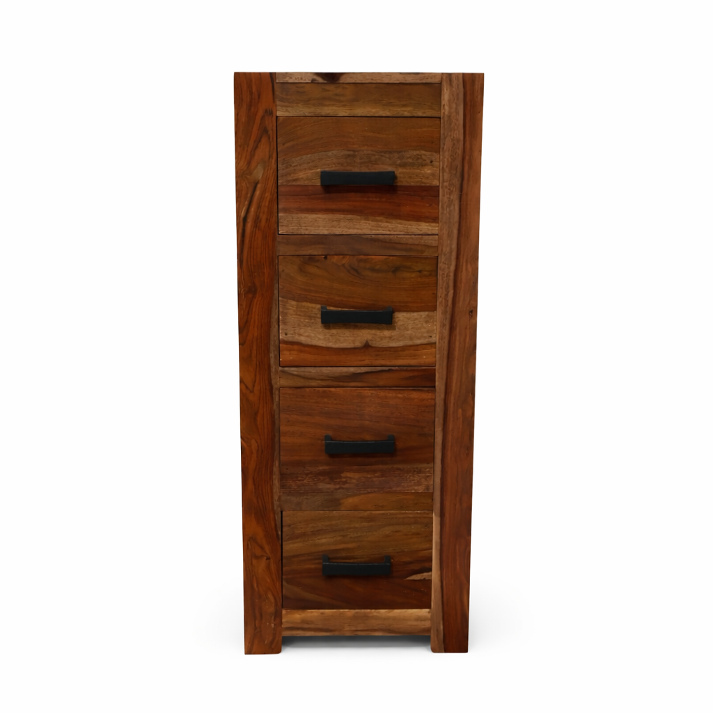 Sierra Sheesham Wood 4-Drawer Storage Chest-Honey
