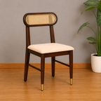 Ashton Solid Wood Rattan Cane Chair Set Of 2