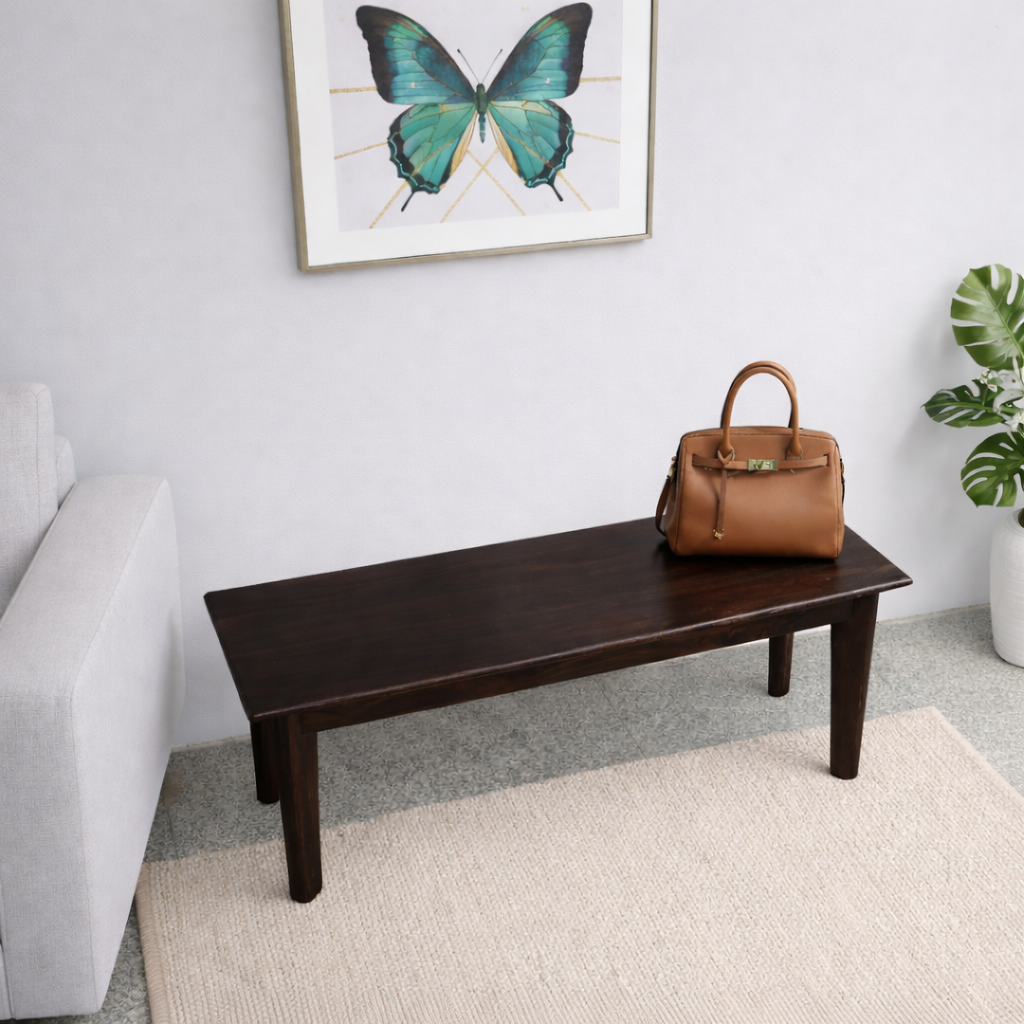 Urban Living Solid Sheesham Wood Bench Walnut Finish | Mamta Handicraft
