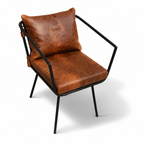 Modern Cognac Leather Lounge Chair