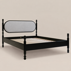 Kingsley Solid Wood Bed with Upholstered Headboard