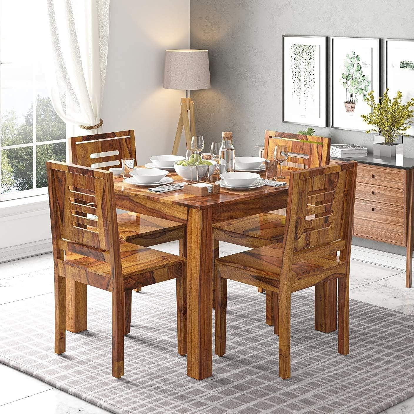 Elegant Sheesham Wood 4-Seater Dining Set