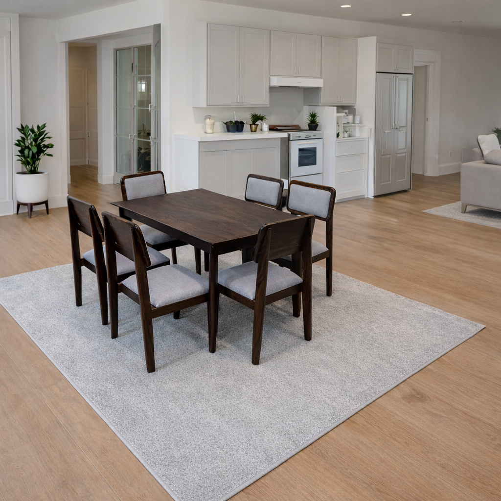 Urban Living Solid Sheesham Wood Six Seater Dining Table Set