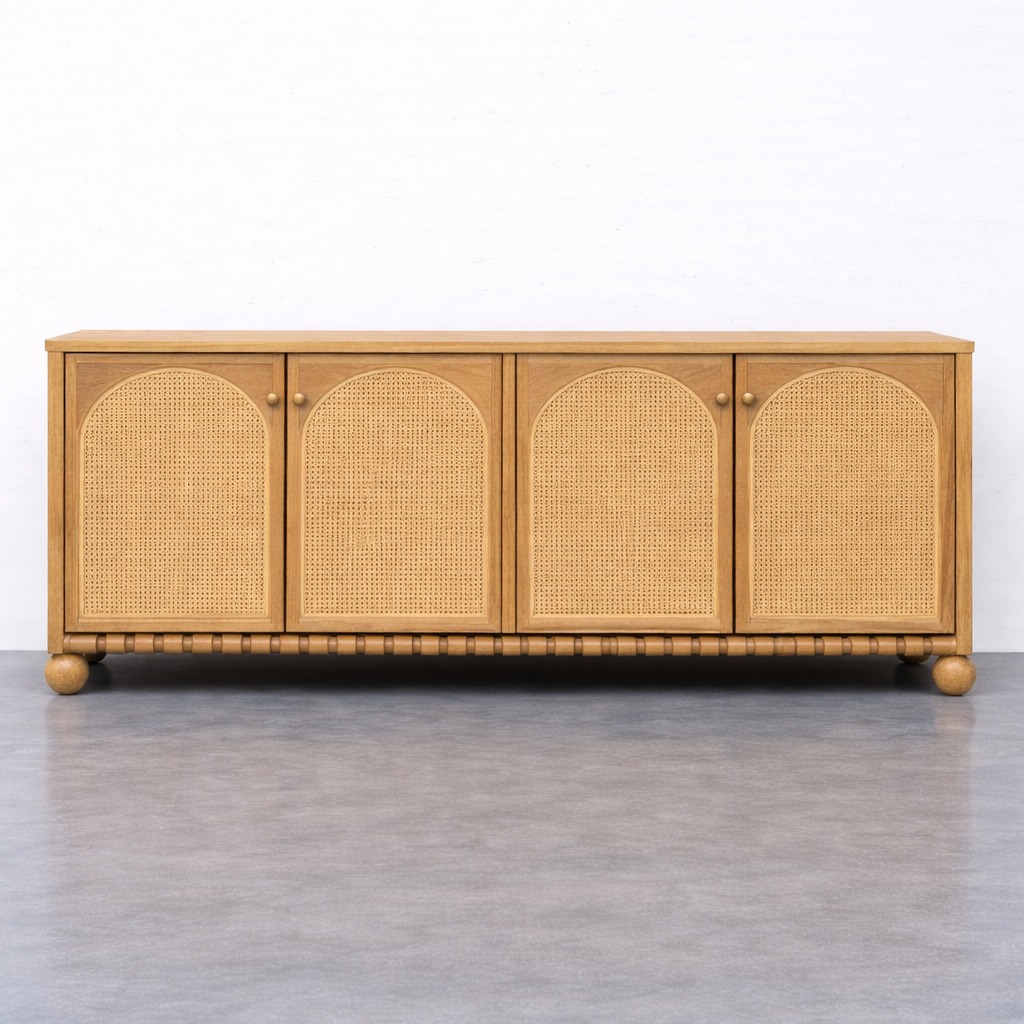 Valencia Rattan Sideboard Front View | Mamta Handicraft