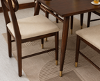 Ashton Solid Wood Rattan Cane Squre Dining Table 4 Seater 