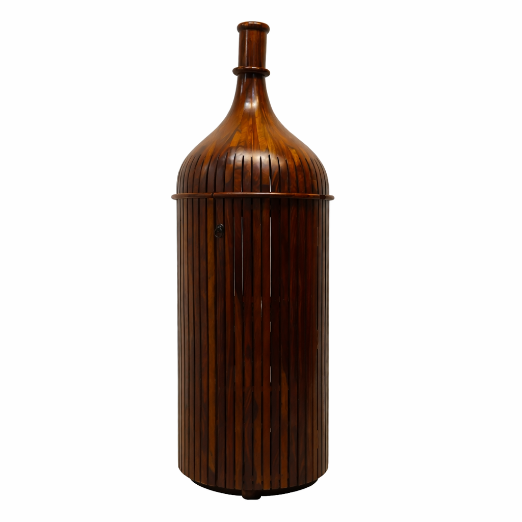 Modern Bottle-Shaped Sheesham Wood Bar Cabinet with Door