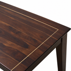 Luxury Solid Wood Dining Table with Brass Inlay Detail-4 Seater