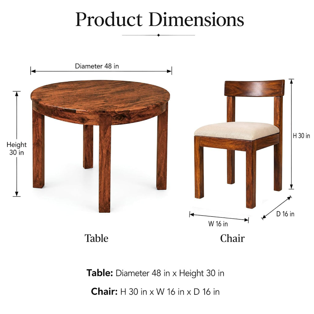 Velmora Solid Sheesham Wood Dining Table Set