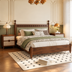 Bellanca Mid-Century Modern Solid Wood Bed – Without Storage