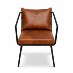 Modern Cognac Leather Lounge Chair