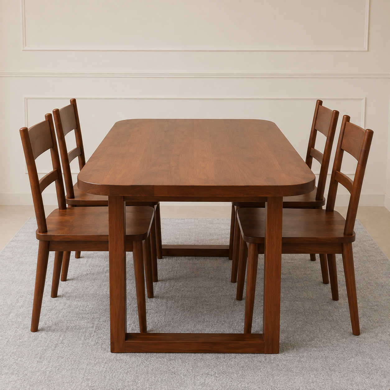 WillowCraft Solid Wood 4 seater Dining Table set