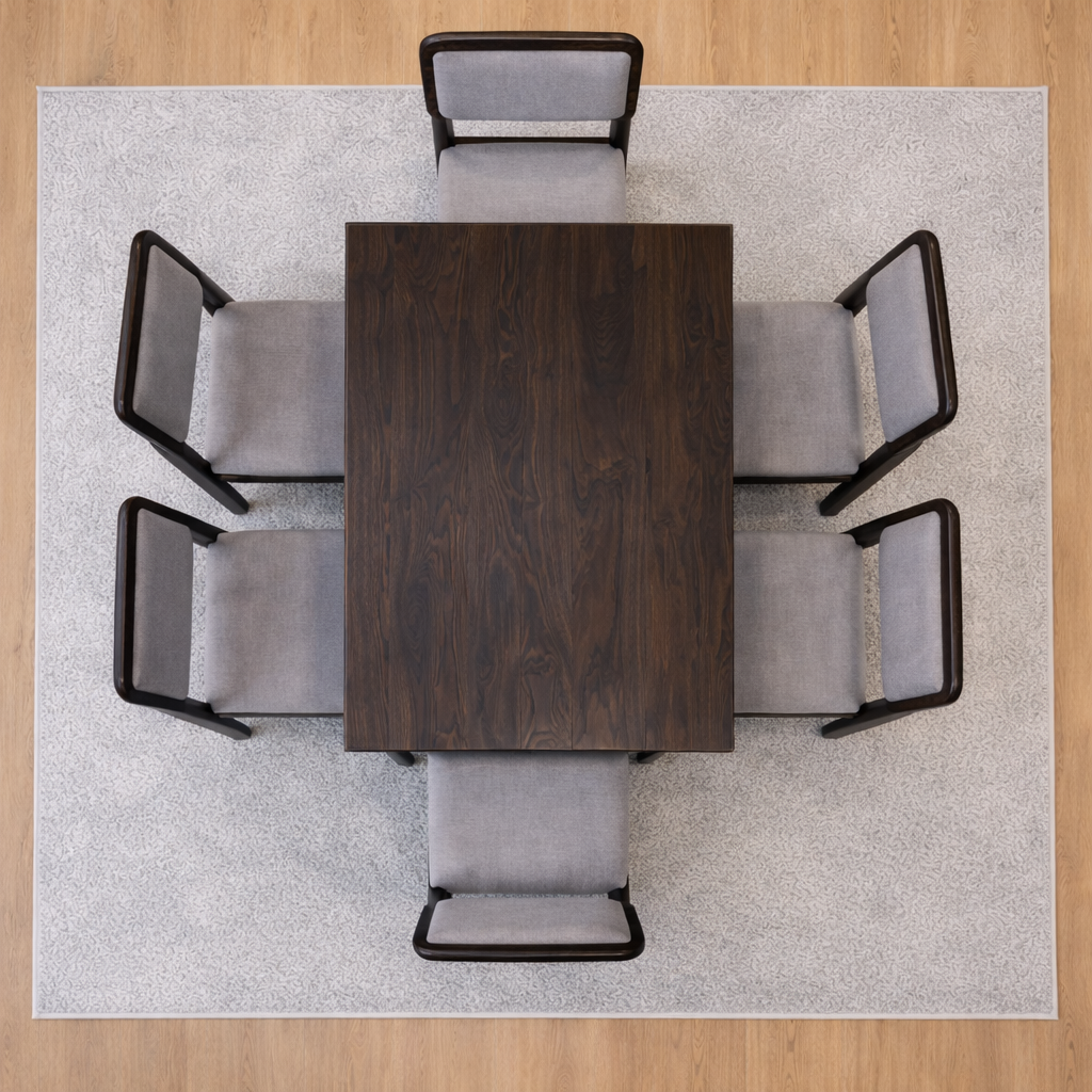 Urban Living Solid Sheesham Wood Six Seater Dining Table Set