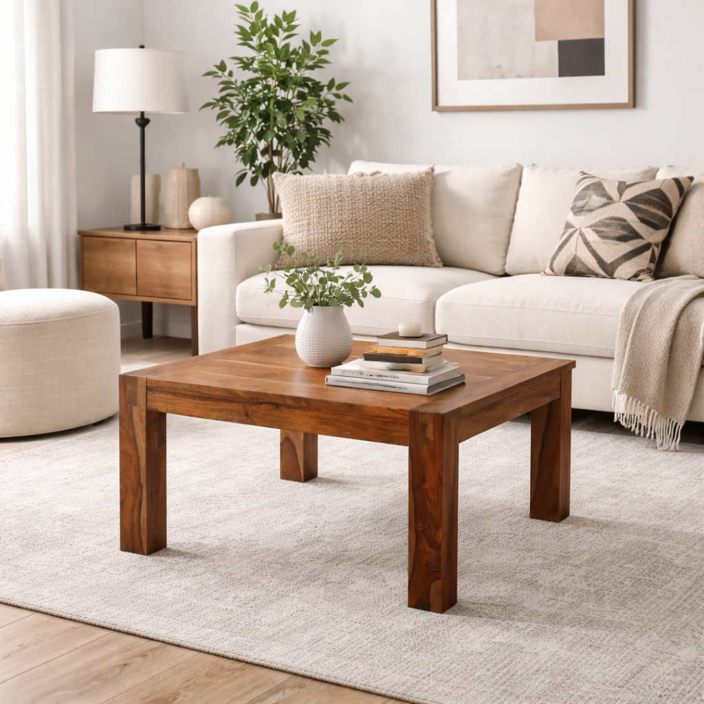 Sierra Sheesham Wood Square Coffee Table | Mamta Handicraft