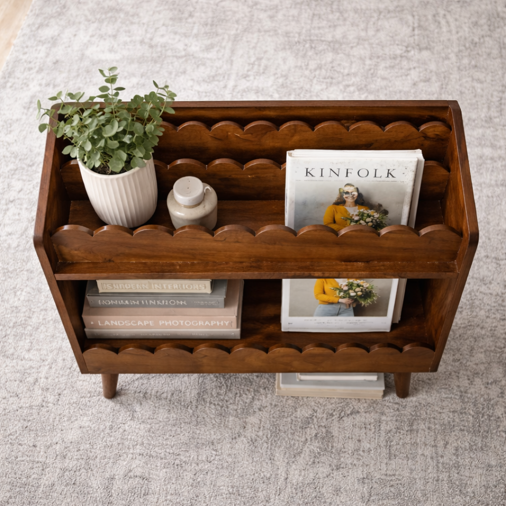 Indiana Scalloped Bookrack Side View | Mamta Handicraft