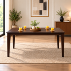 Luxury Solid Wood Dining Table with Brass Inlay Detail-4 Seater