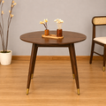 Ashton Solid Wood Rattan Cane Round Dining Table 4 Seater 