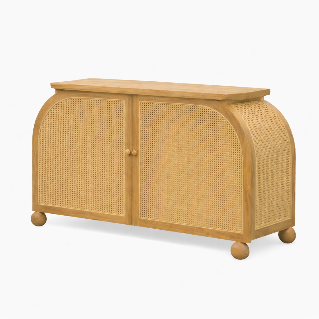 Valencia Rattan Bar Cabinet Side View | Mamta Handicraft