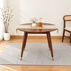Ashton Solid Wood Rattan Cane Round Dining Table 4 Seater 