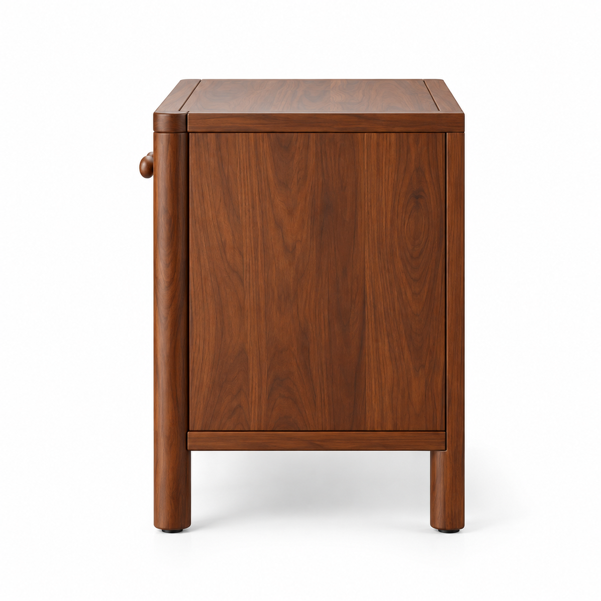 Braxton Contemporary Solid Wood Bedside Table with Handwoven Cane Drawer