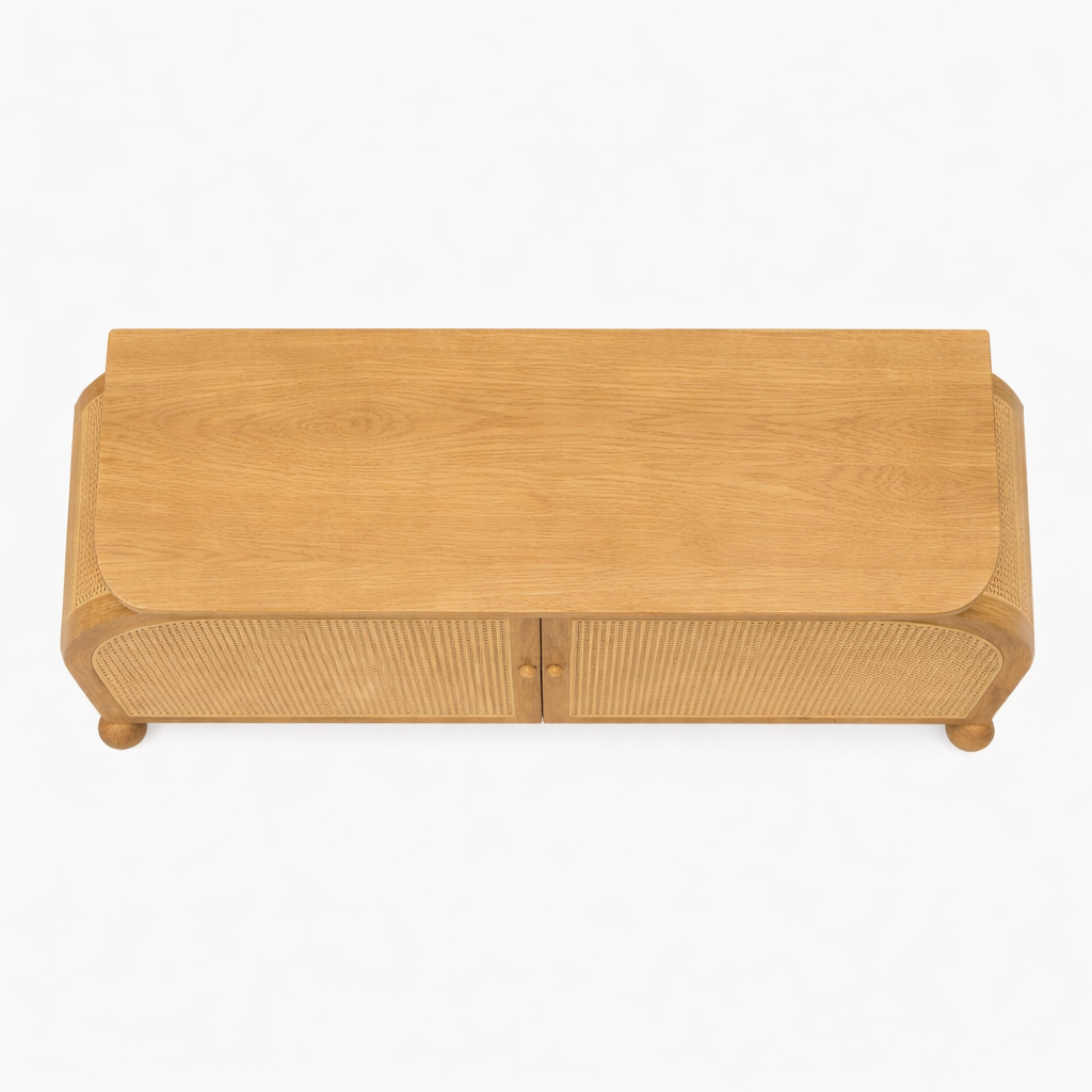 Valencia Rattan Bar Cabinet Interior Detail | Mamta Handicraft