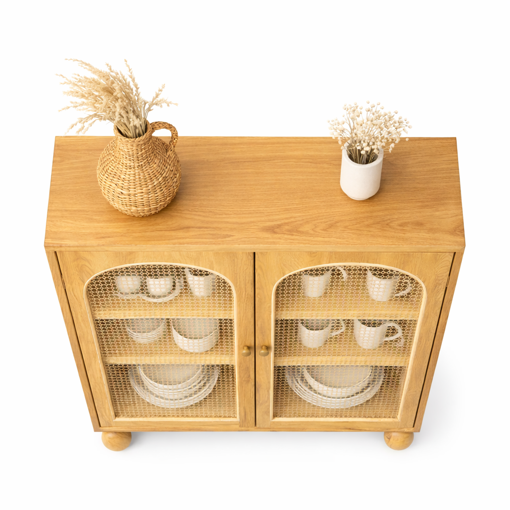 Valencia Rattan Crockery Unit Dining Room | Mamta Handicraft