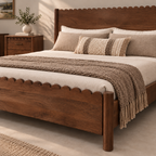 Indiana Scalloped Edge Solid Wood Elegant Bed