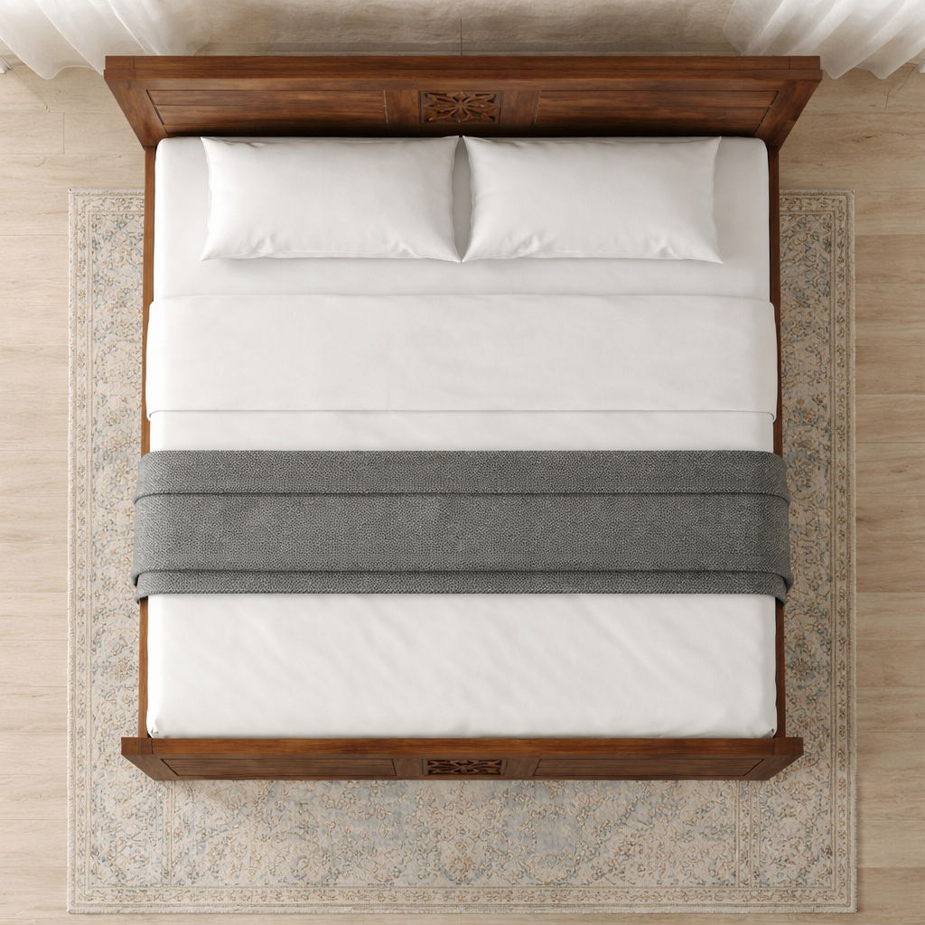 Seiraa solid sheesham wood Bed without storage