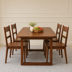 WillowCraft Solid Wood 4 seater Dining Table set